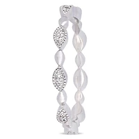 Bague d'anniversaire de style éternité Miabella avec diamants 1/10 CT poids total en or blanc 10K