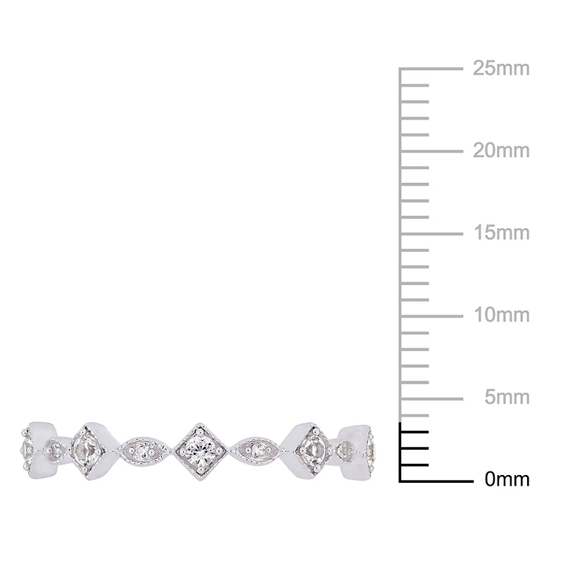 Miabella 1/2 Carat T.G.W. Created White Sapphire 10 K White Gold Anniversary Ring