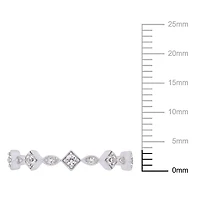 Miabella 1/2 Carat T.G.W. Created White Sapphire 10 K White Gold Anniversary Ring