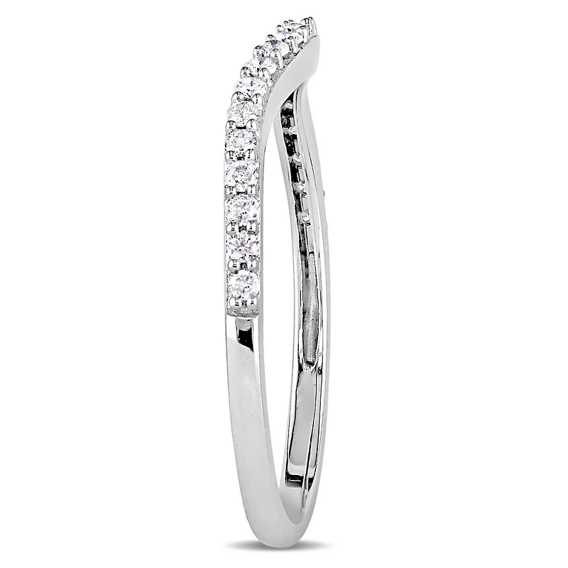 Bague de mariage contour courbée Miabella avec diamants 1/4 CT poids total en or blanc 14K