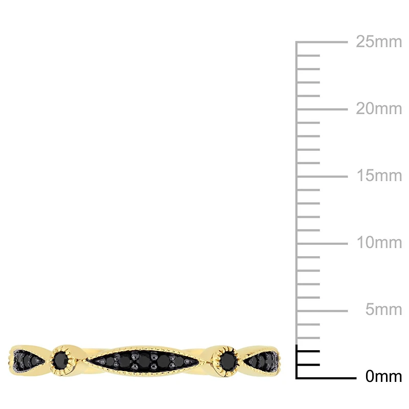 Asteria 1/4 Carat T.W. Black Diamond 10 K Yellow Gold Eternity Anniversary Ring