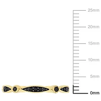 Asteria 1/4 Carat T.W. Black Diamond 10 K Yellow Gold Eternity Anniversary Ring