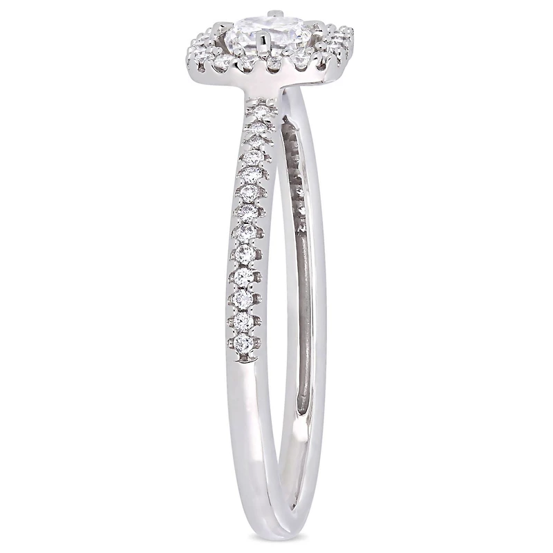 Bague de fiançailles auréole Miabella avec diamants 1/2 CT poids total, en or blanc 14K