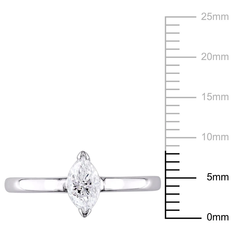 Bague de fiançailles solitaire Miabella avec diamant de coupe marquise 1/2 CT poids total