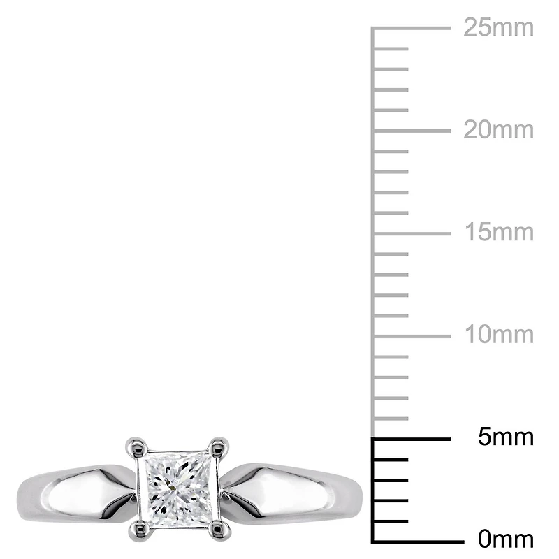 Bague de fiançailles solitaire Miabella avec diamant 1/2 CT poids total en or blanc 14K