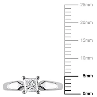Bague de fiançailles solitaire Miabella avec diamant 1/2 CT poids total en or blanc 14K