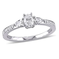 Miabella 5/8 Carat T.W. Diamond 14k White Gold Three-Stone Engagement Ring