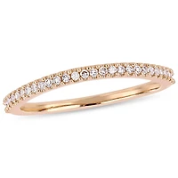 Bague de mariage de style semi-éternité Miabella avec diamants 1/7 CT poids total, en or rosé 14K