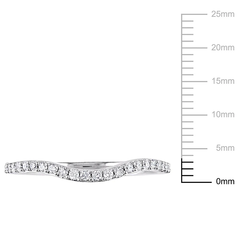 Bague de mariage contour courbée Miabella avec diamants 1/4 CT poids total en or blanc 14K
