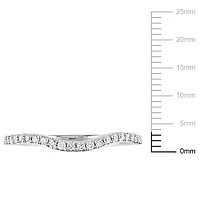 Bague de mariage contour courbée Miabella avec diamants 1/4 CT poids total en or blanc 14K
