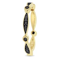 Asteria 1/4 Carat T.W. Black Diamond 10 K Yellow Gold Eternity Anniversary Ring