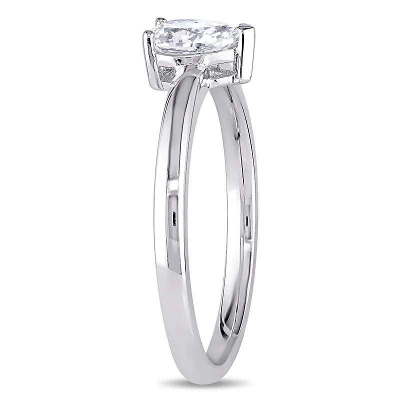 Bague de fiançailles solitaire Miabella avec diamant de coupe poire 1/2 CT poids total, en or blanc 14K