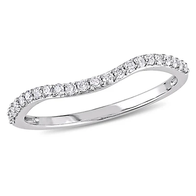 Bague de mariage contour courbée Miabella avec diamants 1/4 CT poids total en or blanc 14K