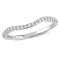 Bague de mariage contour courbée Miabella avec diamants 1/4 CT poids total en or blanc 14K