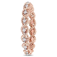 Miabella 1/6 Carat T.W. Diamond 10 K Rose Gold Twist Infinity Eternity Ring