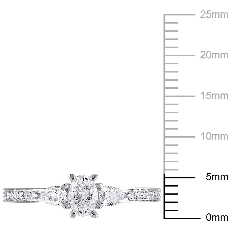 Miabella 5/8 Carat T.W. Diamond 14k White Gold Three-Stone Engagement Ring
