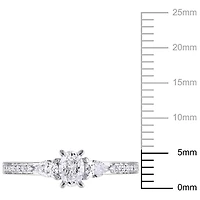 Miabella 5/8 Carat T.W. Diamond 14k White Gold Three-Stone Engagement Ring