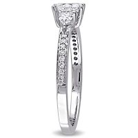Miabella 5/8 Carat T.W. Diamond 14k White Gold Three-Stone Engagement Ring