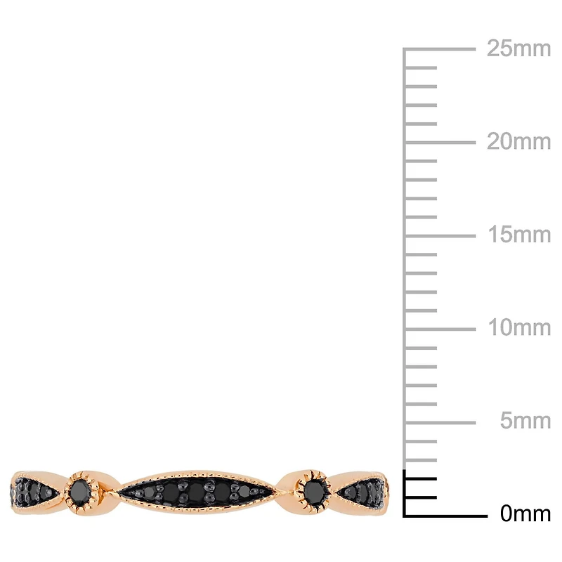 Asteria 1/4 Carat T.W. Black Diamond 10 K Rose Gold Eternity Anniversary Ring