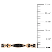 Asteria 1/4 Carat T.W. Black Diamond 10 K Rose Gold Eternity Anniversary Ring
