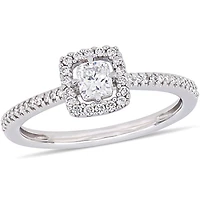 Bague de fiançailles auréole Miabella avec diamants 1/2 CT poids total, en or blanc 14K