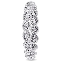 Bague éternité torsadée Miabella avec diamants 1/6 CT poids total en or blanc 10K