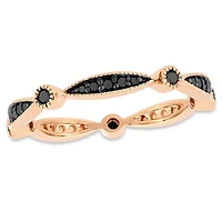 Asteria 1/4 Carat T.W. Black Diamond 10 K Rose Gold Eternity Anniversary Ring
