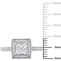 Bague de fiançailles auréole Miabella avec diamants 3/4 CT poids total, en or blanc 14K