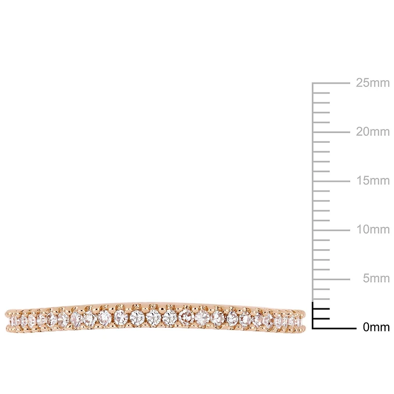 Bague de mariage de style semi-éternité Miabella avec diamants 1/7 CT poids total, en or rosé 14K