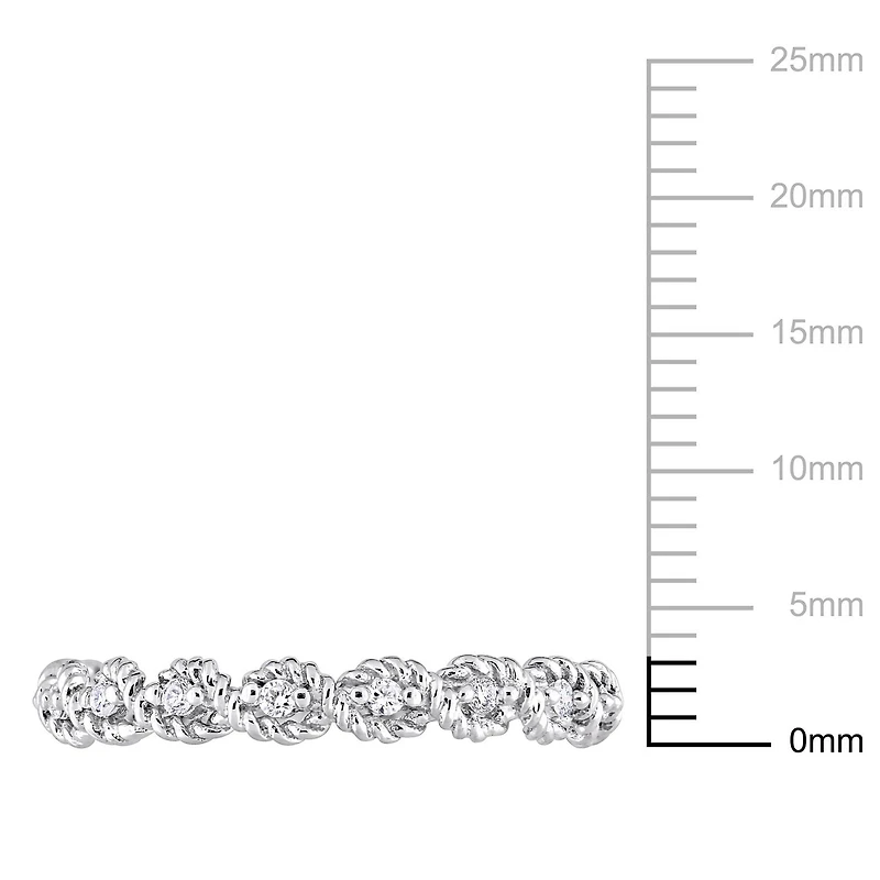Bague éternité torsadée Miabella avec diamants 1/6 CT poids total en or blanc 10K
