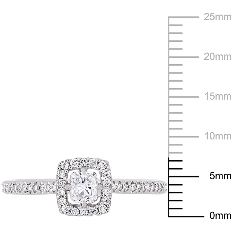 Bague de fiançailles auréole Miabella avec diamants 1/2 CT poids total, en or blanc 14K
