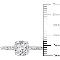 Bague de fiançailles auréole Miabella avec diamants 1/2 CT poids total, en or blanc 14K