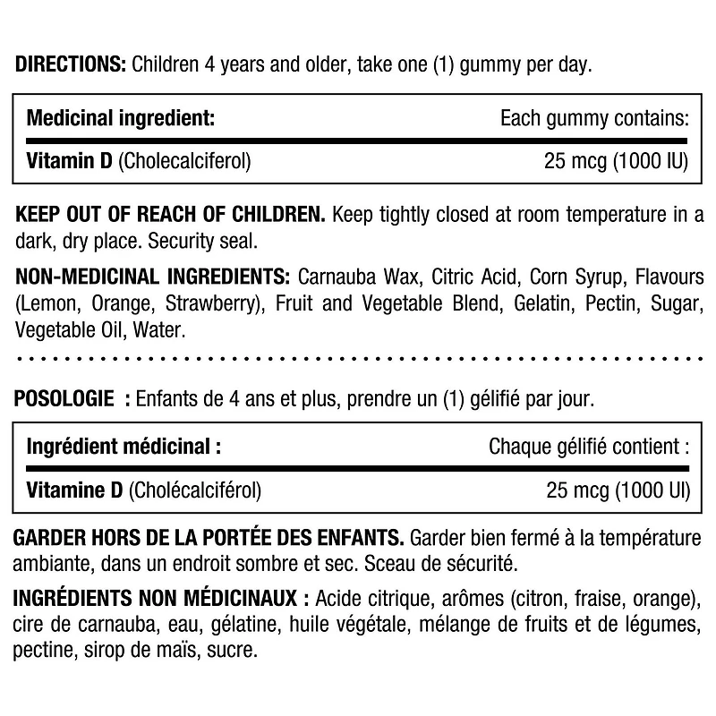 NATURE'S BOUNTY KIDS Daily Sunshine With Vitamin D3, Only 1g Sugar Per Gummy, Supports Immune Function, Helps Development Of Bones And Teeth, Aids In Absorption Of Calcium And Phosphorus 175.0 count, 175 pc