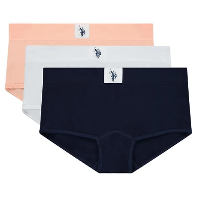 U.S. Polo Assn. Women's 3-Pack Seamless Boyless Panties