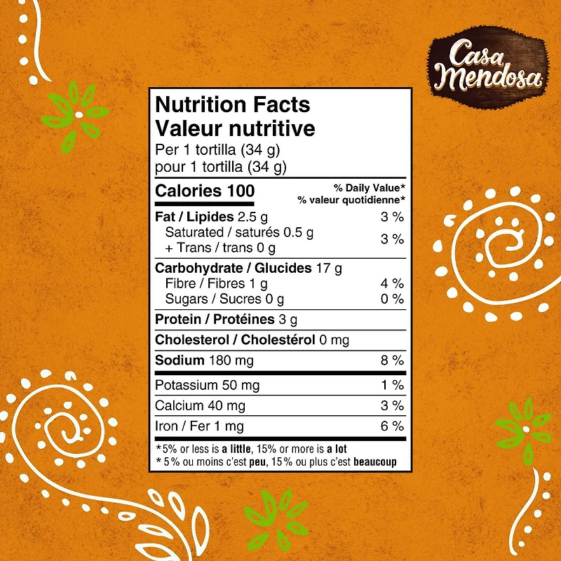 Casa Mendosa Original 7" Medium Tortillas, 10 ct, 340 g