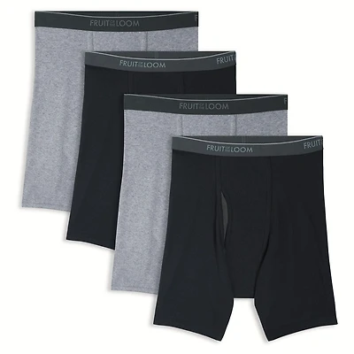 Caleçon boxeur de Fruit of the Loom en noir et gris pour hommes, paq. de 4