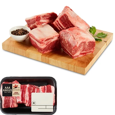 Bouts de côtes de bœuf à l'anglaise Mon marché fraîcheur, 4 morceaux, Bœuf Angus AAA, 0.55 - 0.80 KG