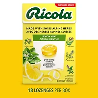 Ricola Box Lemon Mint, No Sugar Added Naturally Refreshing Throat Relief