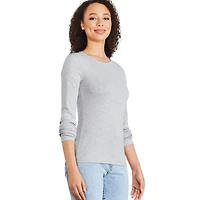 T-shirt ajusté en tricot côtelé avec manches longues George pour femmes