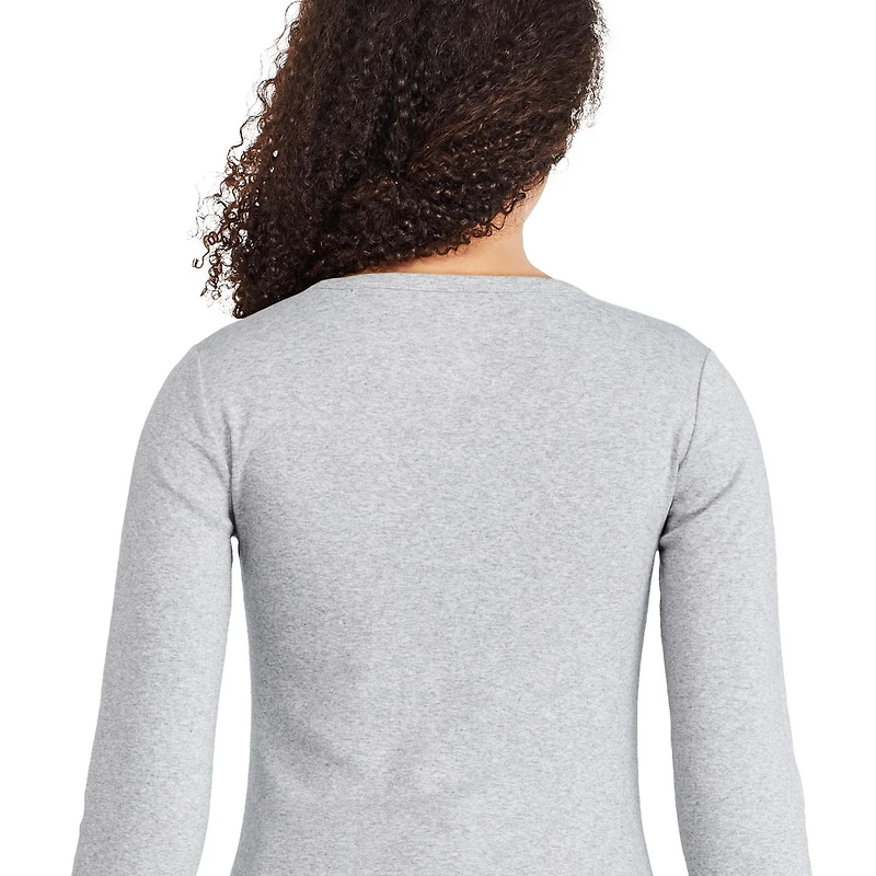 T-shirt ajusté en tricot côtelé avec manches longues George pour femmes