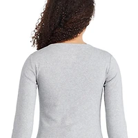 T-shirt ajusté en tricot côtelé avec manches longues George pour femmes