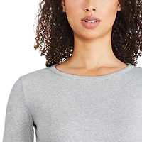 T-shirt ajusté en tricot côtelé avec manches longues George pour femmes
