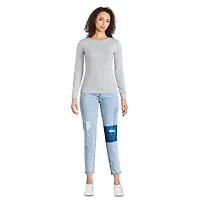 T-shirt ajusté en tricot côtelé avec manches longues George pour femmes