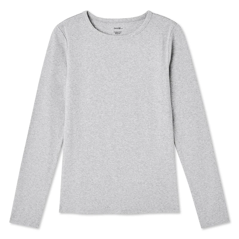 T-shirt ajusté en tricot côtelé avec manches longues George pour femmes