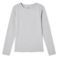 T-shirt ajusté en tricot côtelé avec manches longues George pour femmes
