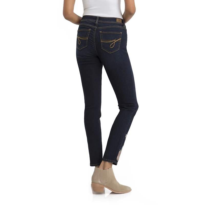 Jordache - Legging à la cheville pour femme avec broderie