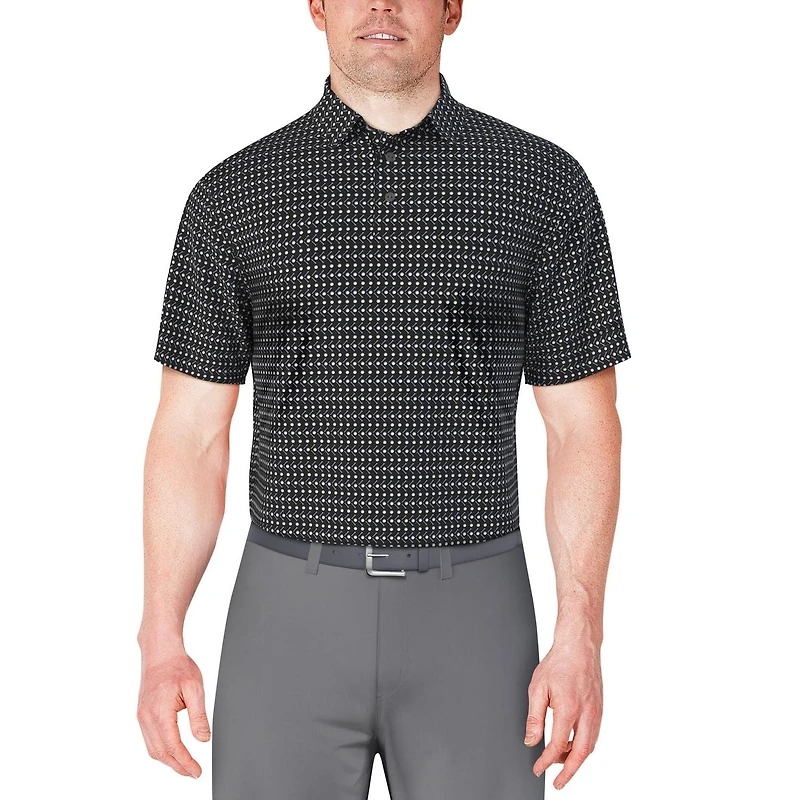Ben Hogan Men's Golf Print Short Sleeve Polo, Polo