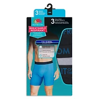 Fruit of the Loom Men's Breathable Cotton Micro-Mesh Boxer Brief, 3-pack, Size S-XL