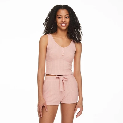 No Boundaries Women's Waffle Tank