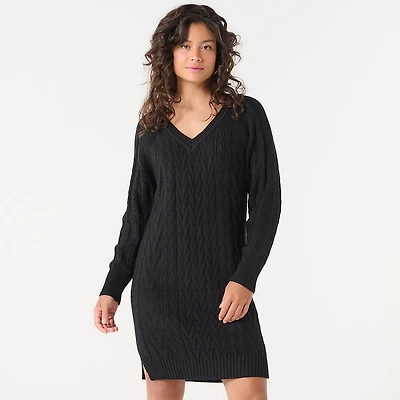 DV V-NECK SWEATER DRESS